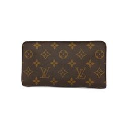 Louis Vuitton Long Wallet Monogram Porto Mone Zip M61727 Brown Women's