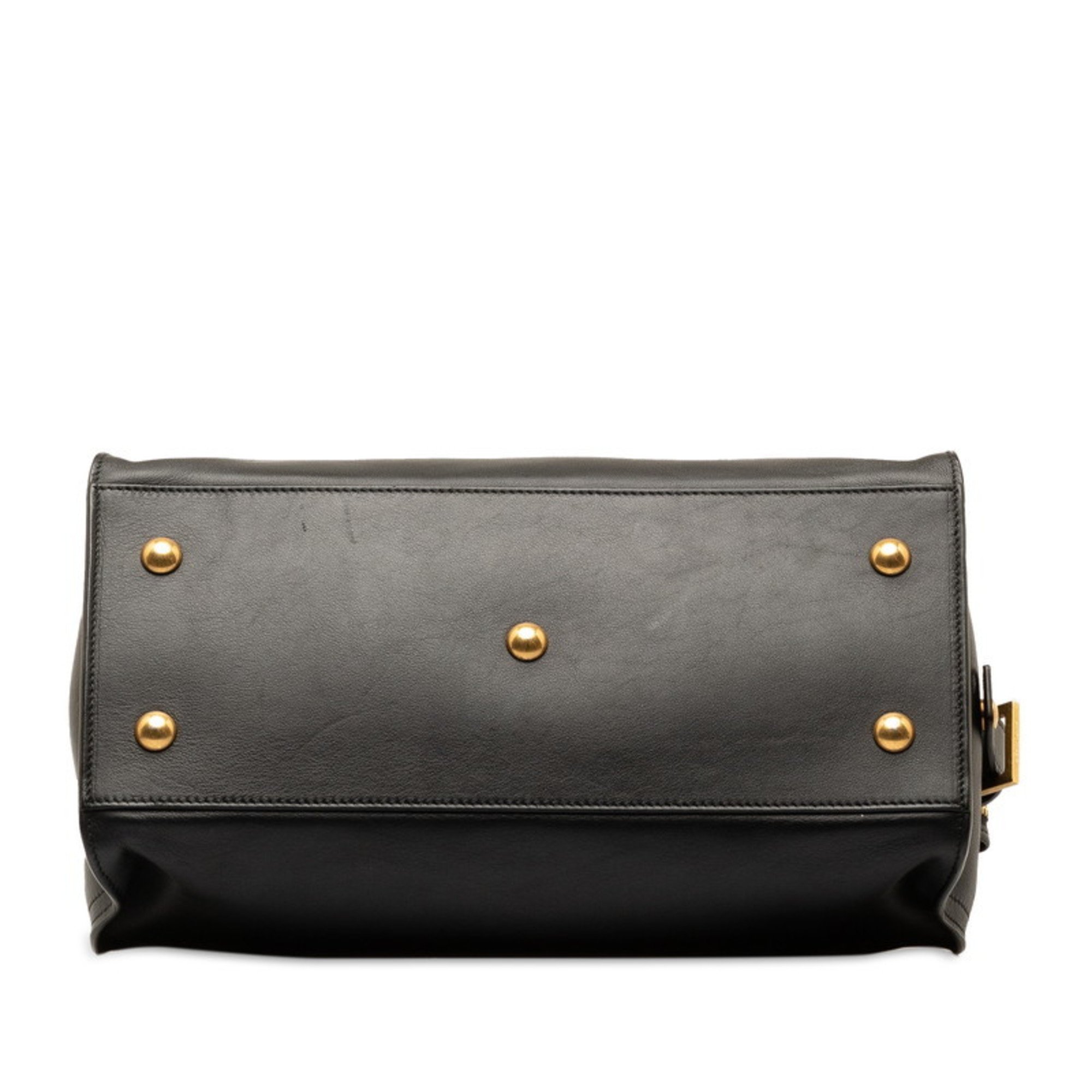 Saint Laurent Y-Line Petit Cabas Handbag Shoulder Bag 311210 Black Leather Women's SAINT LAURENT