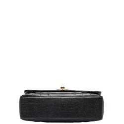 CHANEL Mademoiselle Coco Mark Handbag Black Caviar Skin Women's