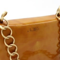 CHANEL 2.55 Chain Bag Shoulder Patent Leather Yellow Multicolor