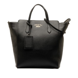 Gucci Swing Shoulder Bag Tote 354408 Black Leather Women's GUCCI