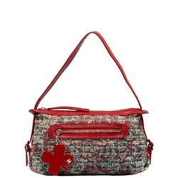 Chanel Bag Handbag Red Beige Multicolor Tweed Leather Women's CHANEL