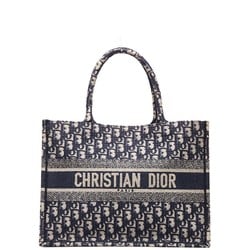 Christian Dior Dior Trotter Book Tote Small Handbag Navy Canvas Women's