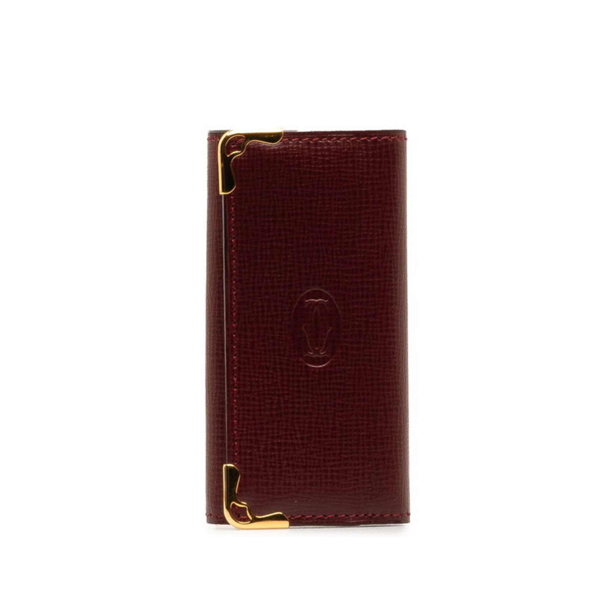 Cartier Must Line Key Case Wine Red Bordeaux Leather Women's CARTIER