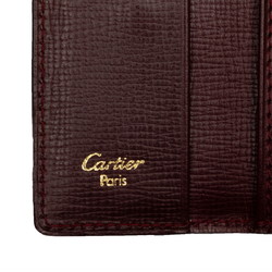 Cartier Must Line Key Case Wine Red Bordeaux Leather Women's CARTIER