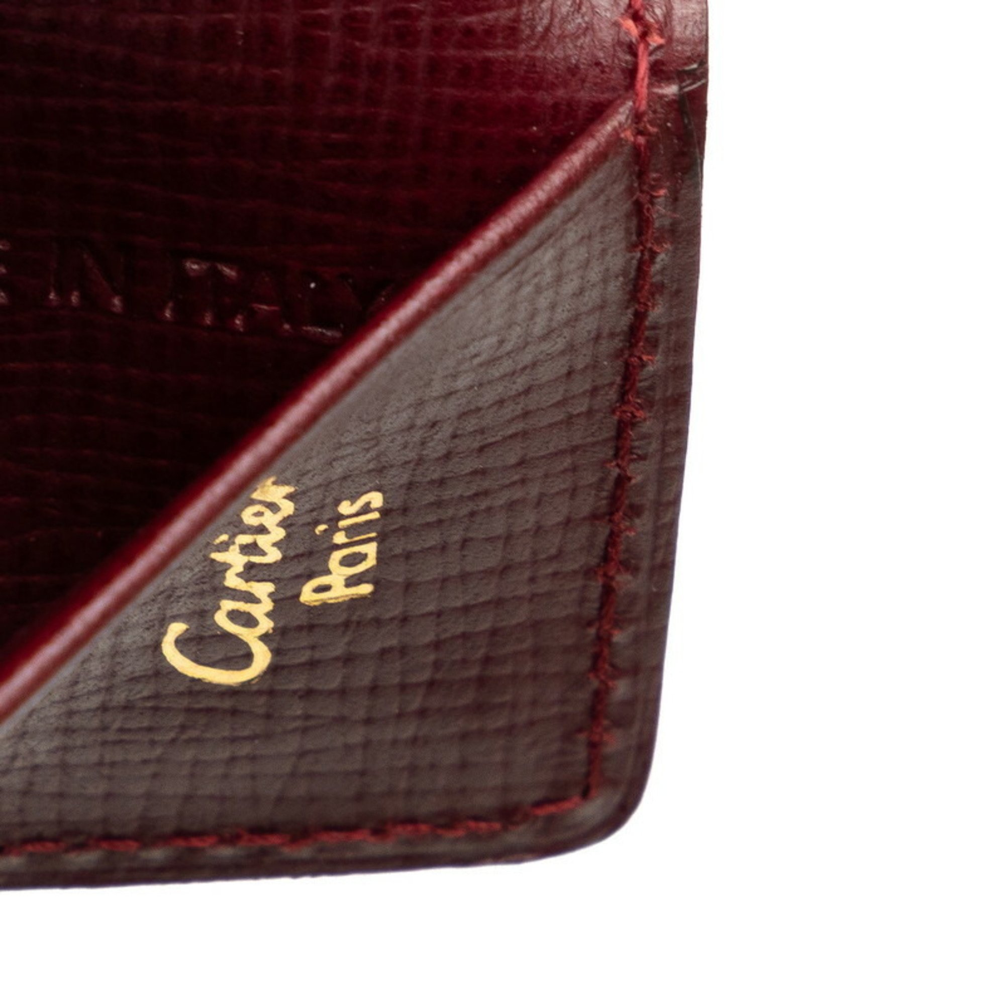 Cartier Must Line Key Case Wine Red Bordeaux Leather Women's CARTIER