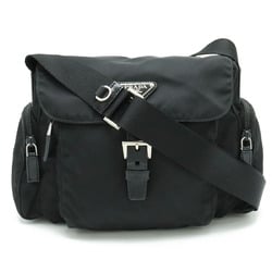 PRADA VELA Shoulder Bag Nylon Leather NERO Black B8994