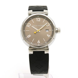LOUIS VUITTON Louis Vuitton Tambour Brown Dial SS Rubber Bracelet Quartz Men's Watch Q1112