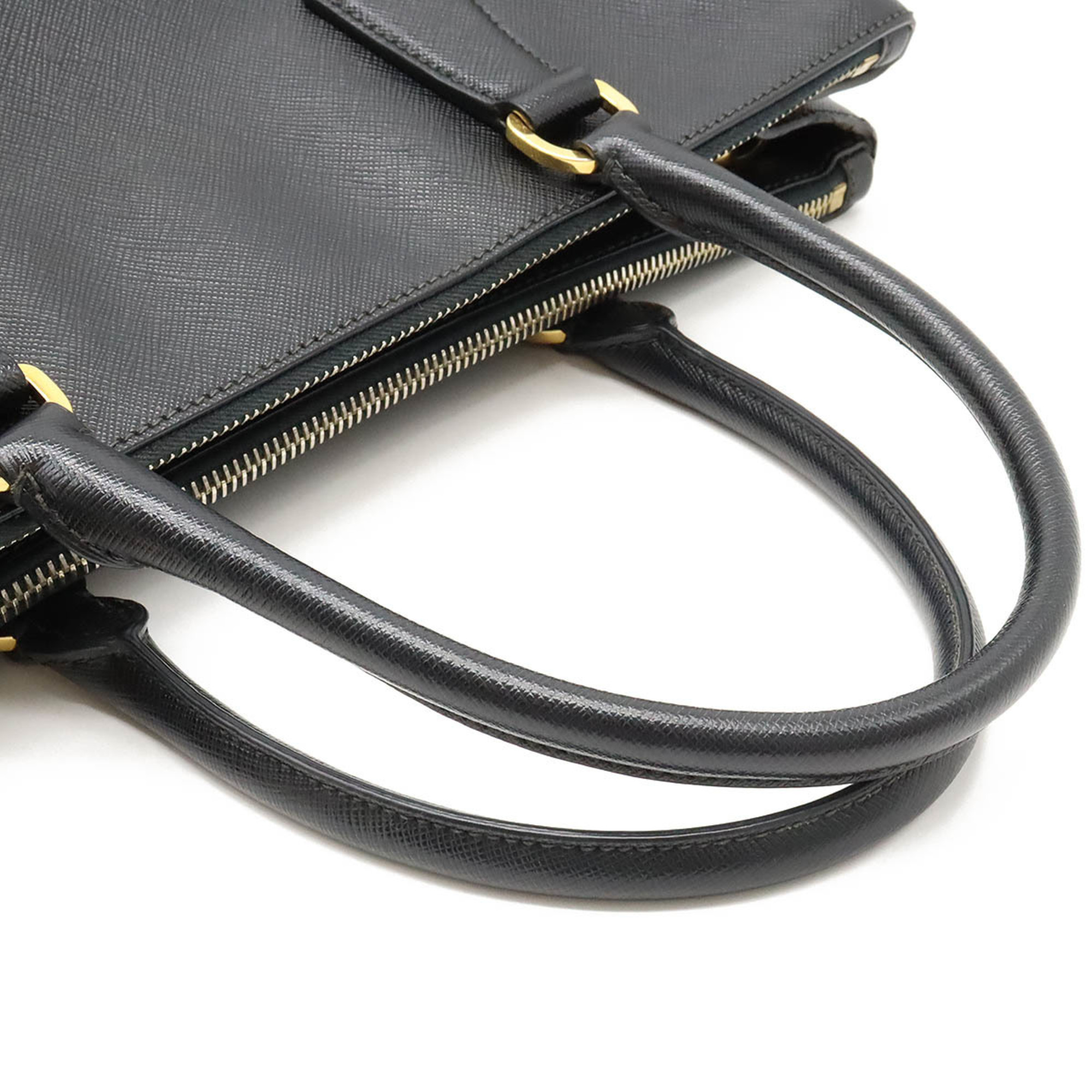 PRADA SAFFIANO LUX Saffiano Handbag Shoulder Bag Leather NERO Black BN2274