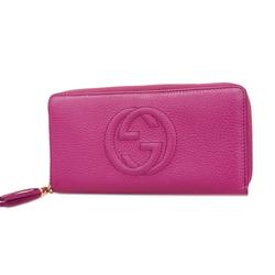 Gucci Long Wallet Soho 308004 Leather Purple Champagne Women's