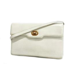 Gucci Shoulder Bag Old 004 46 0074 Leather White Women's