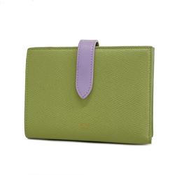 Celine wallet medium strap leather green ladies