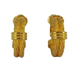 Christian Dior Earrings Hoop GP Plated Gold Women's