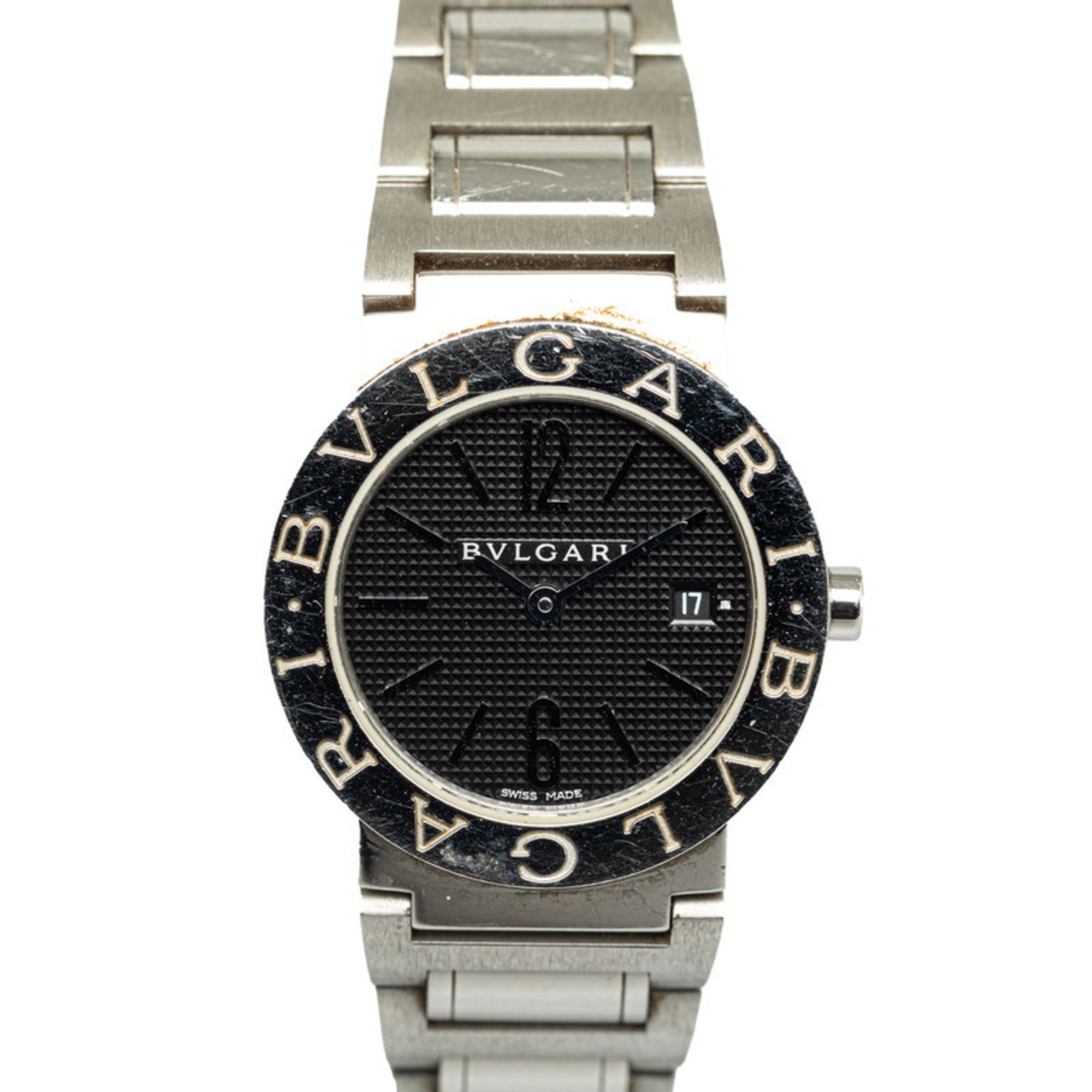 BVLGARI Watch BB26SS Quartz Black Dial Stainless Steel Women's