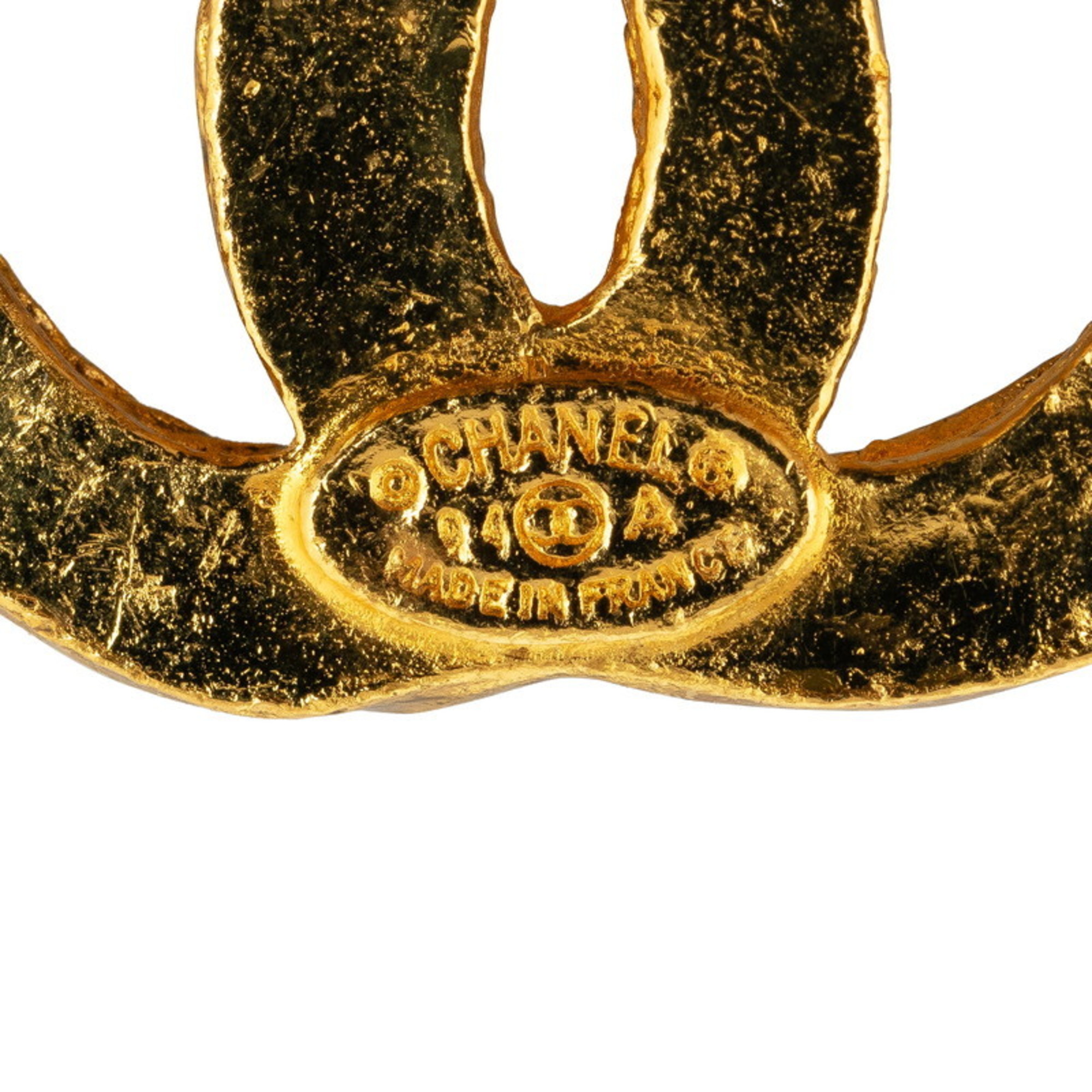 Chanel Coco Mark Triple Brooch Gold Plated Women's CHANEL