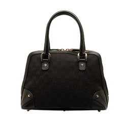 Gucci GG Canvas Studded Handbag 131023 Black Gold Leather Women's GUCCI