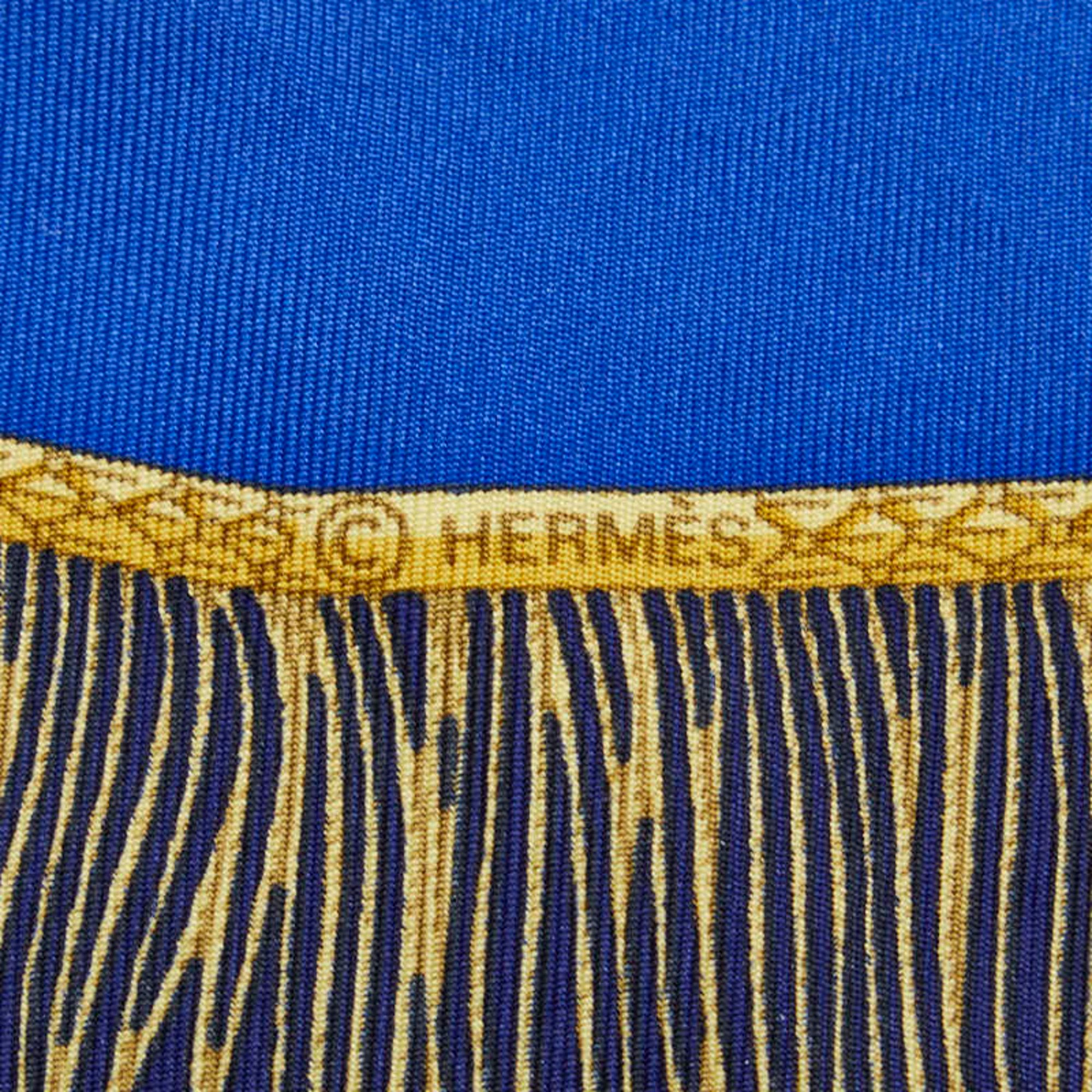 Hermes Carré 90 Poste et Cavalerie Saber Ornament Bag Scarf Muffler Navy Multicolor Silk Women's HERMES