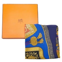 Hermes Carré 90 Poste et Cavalerie Saber Ornament Bag Scarf Muffler Navy Multicolor Silk Women's HERMES