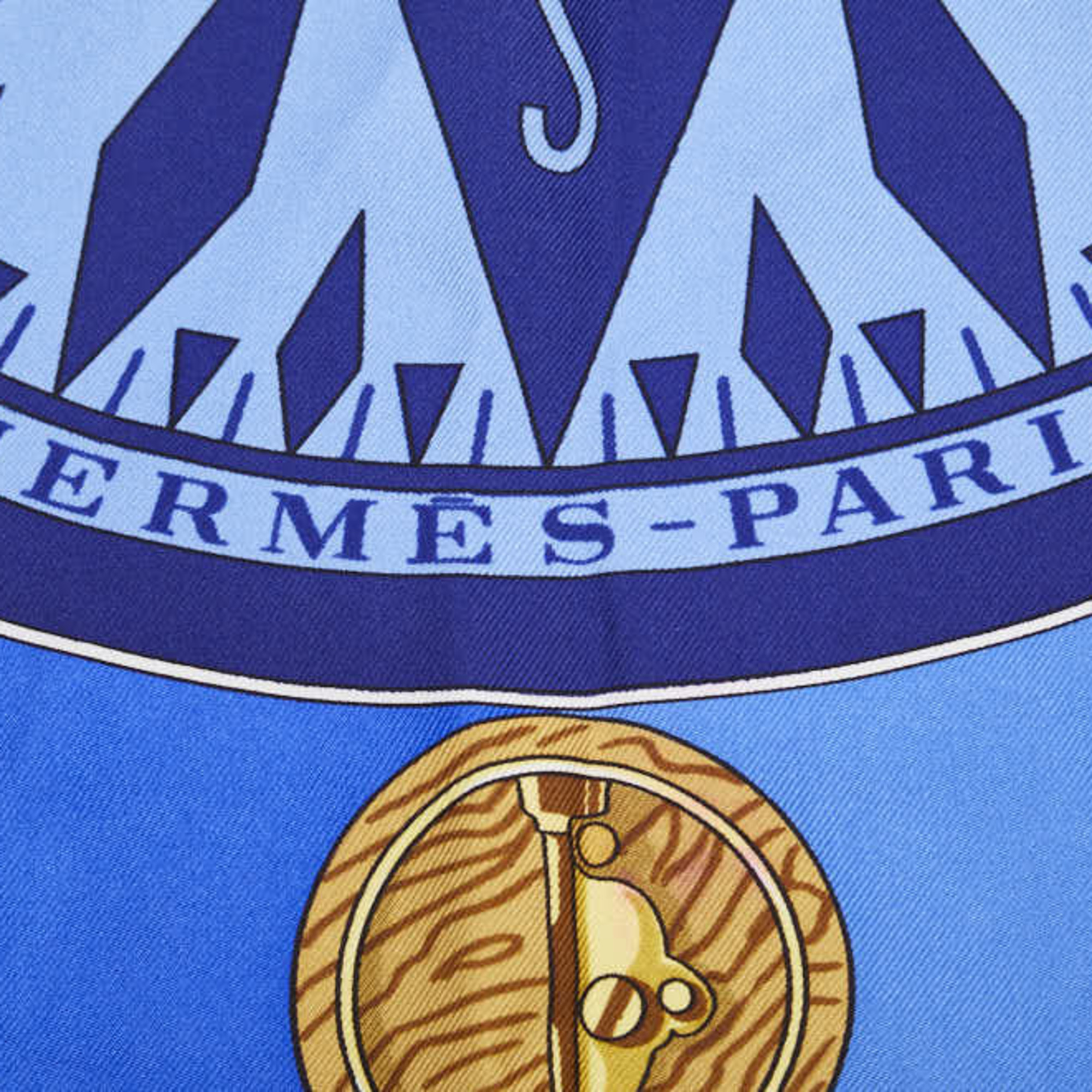 Hermes Carre 90 SEXTANTS Scarf Muffler Blue Multicolor Silk Women's HERMES