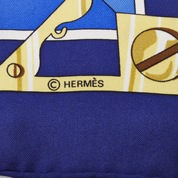 Hermes Carre 90 SEXTANTS Scarf Muffler Blue Multicolor Silk Women's HERMES