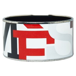 Hermes Emaille TGM Bracelet Bangle White Multicolor Metal Women's HERMES