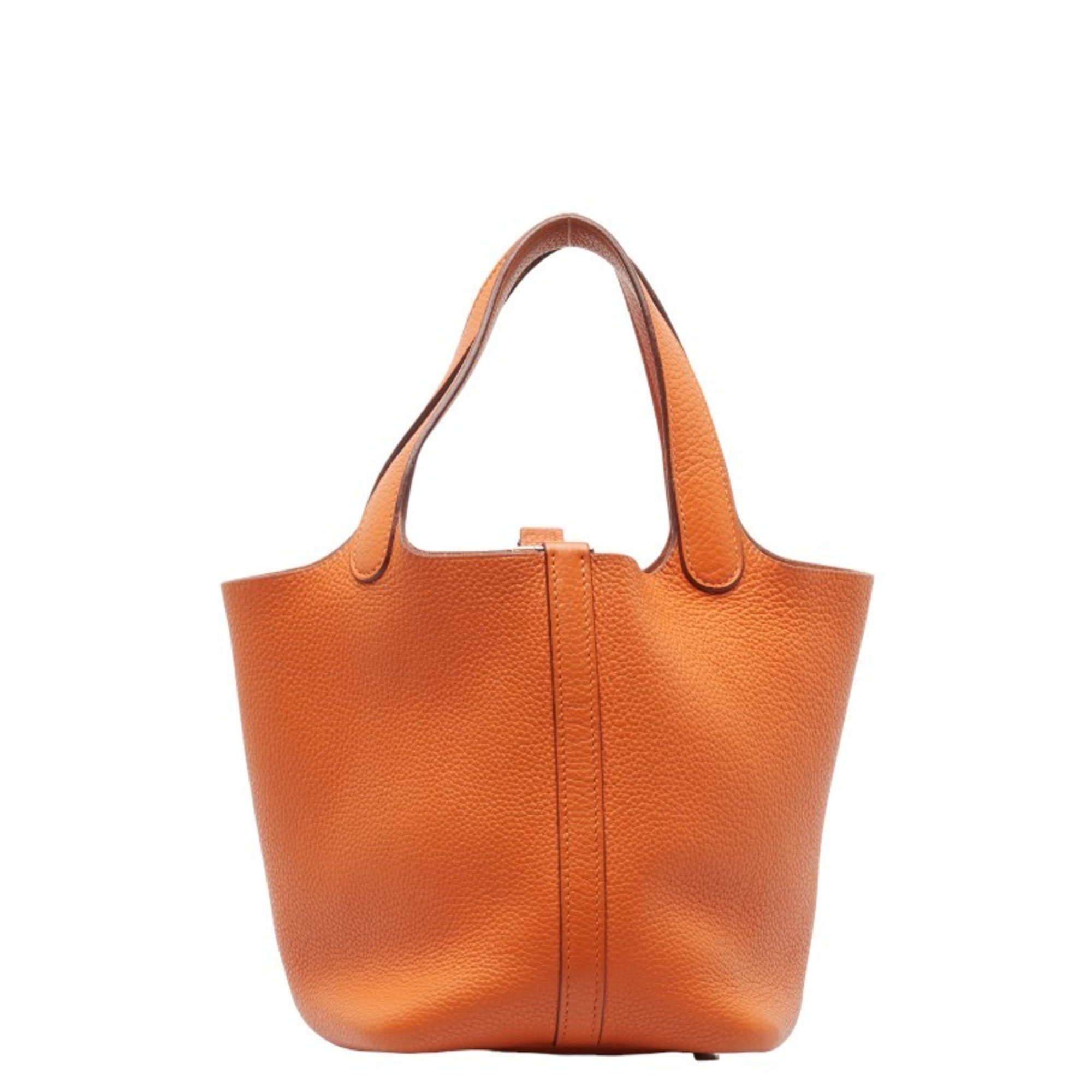 Hermes Picotin PM Handbag Orange Taurillon Clemence Women's HERMES