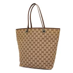 Gucci Tote Bag GG Canvas 002 1098 Leather Brown Women's