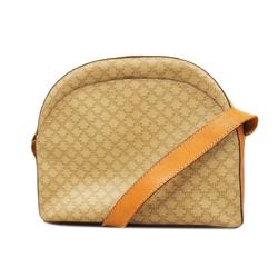 Celine Shoulder Bag Macadam Leather Light Brown Women's