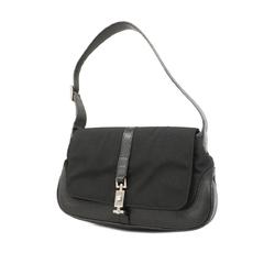 Gucci Shoulder Bag Jackie 001 3824 Nylon Leather Black Women's
