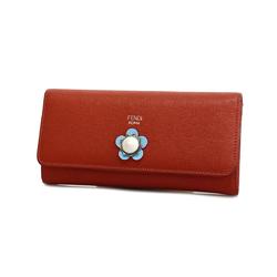 Fendi long wallet leather red ladies