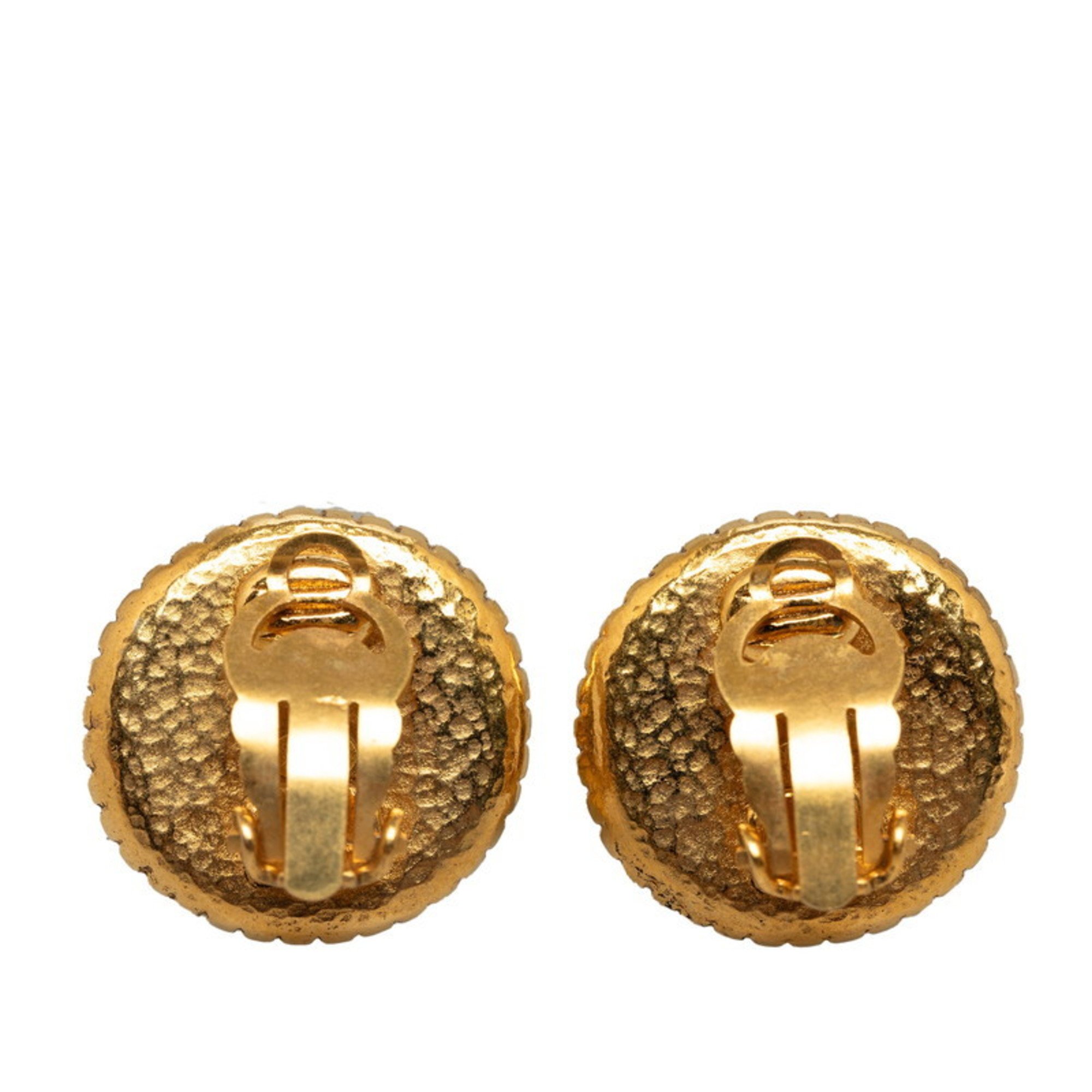 Chanel Gold Plating Clip Earrings Gold
