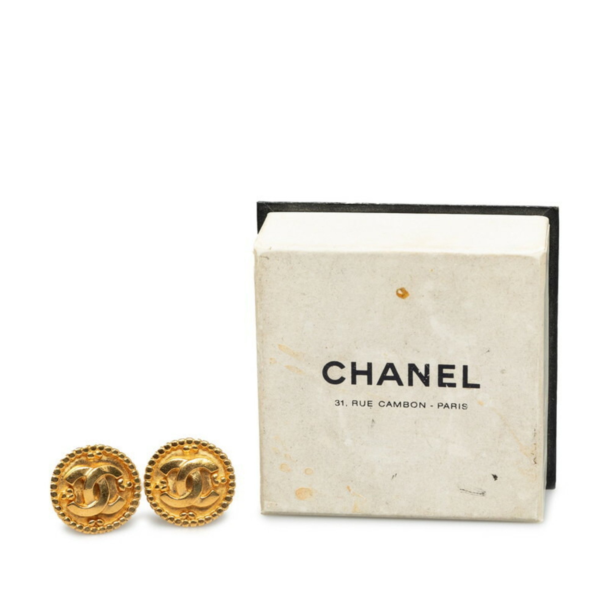 Chanel Gold Plating Clip Earrings Gold