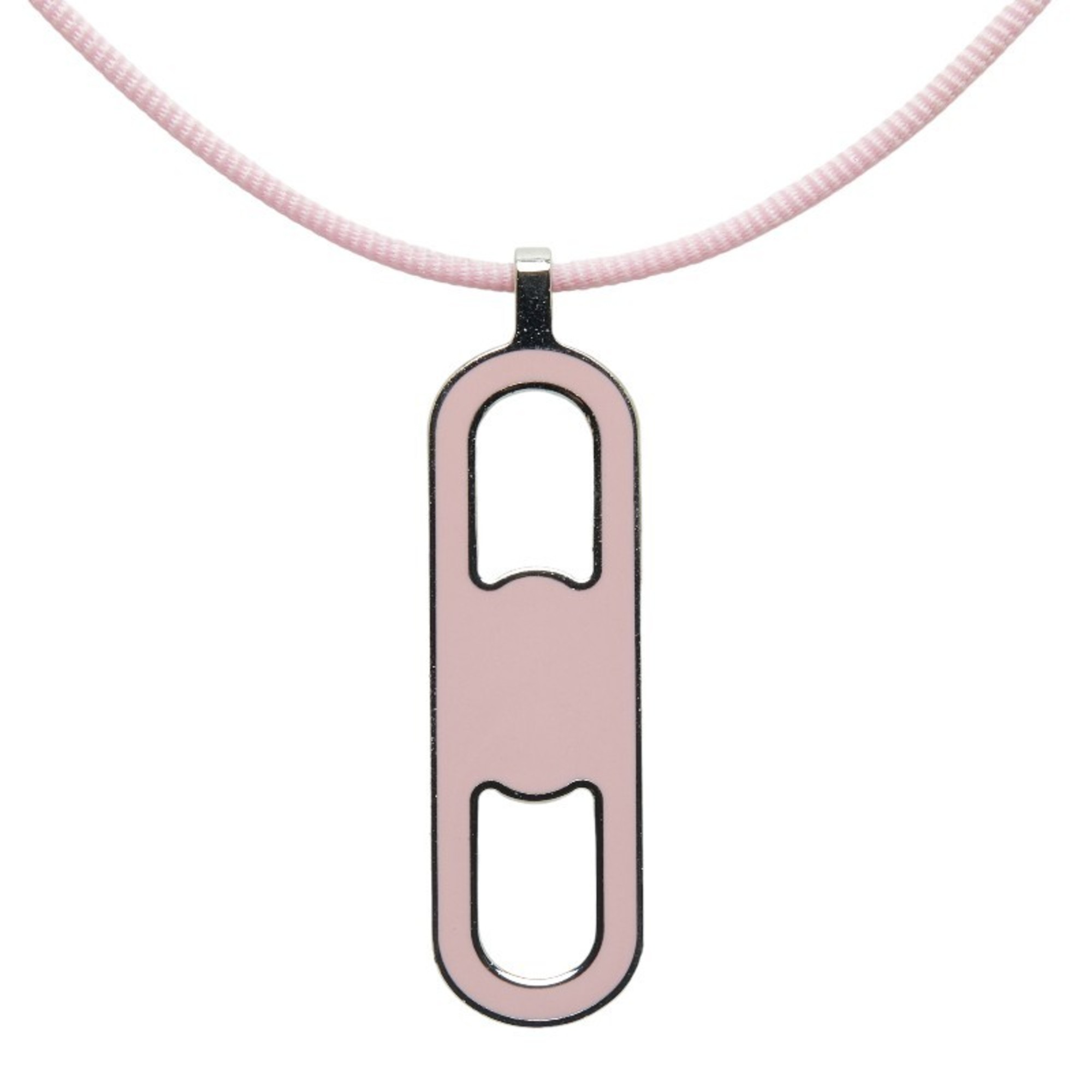 Hermes necklace silver pink metal women's HERMES