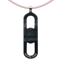 Hermes necklace silver pink metal women's HERMES