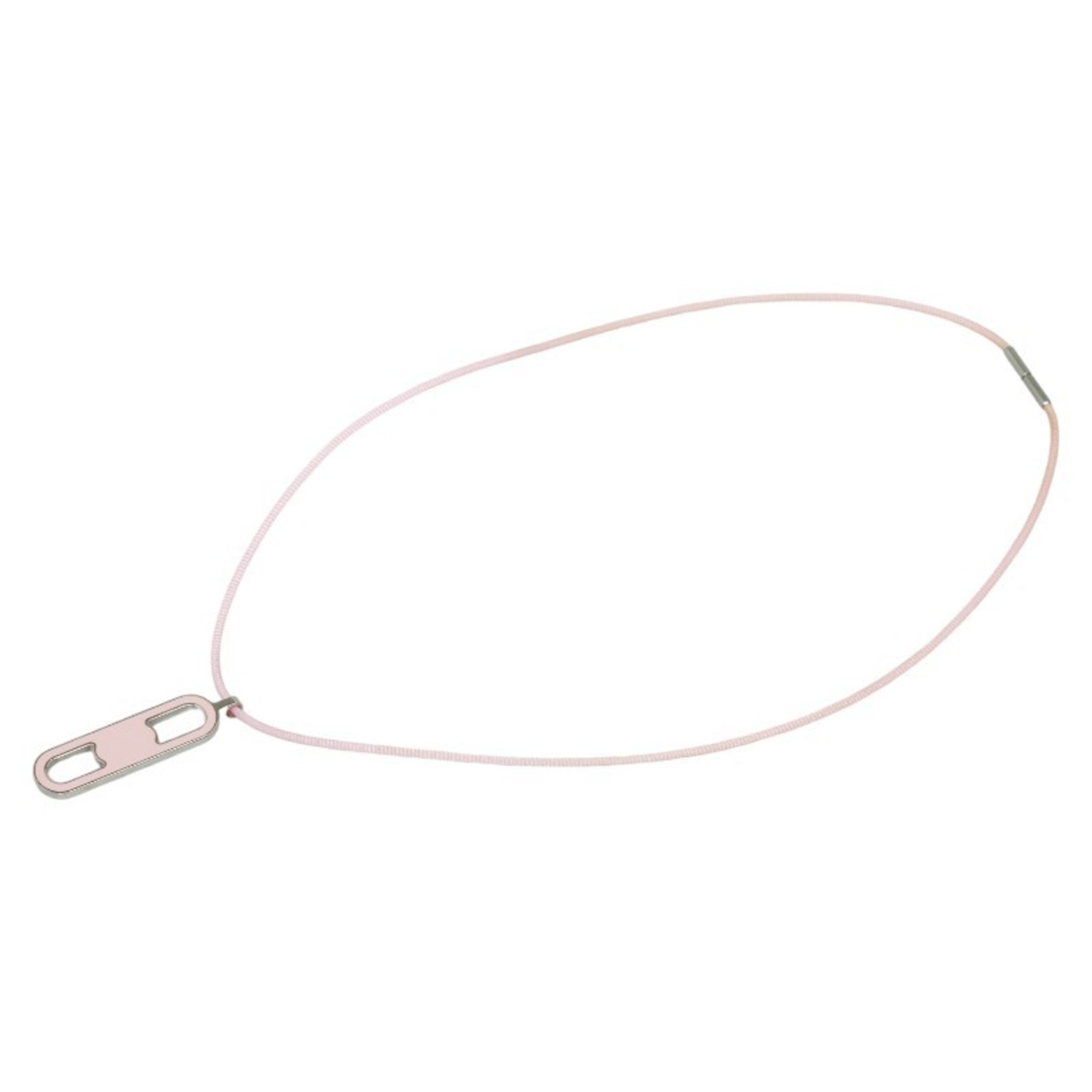 Hermes necklace silver pink metal women's HERMES