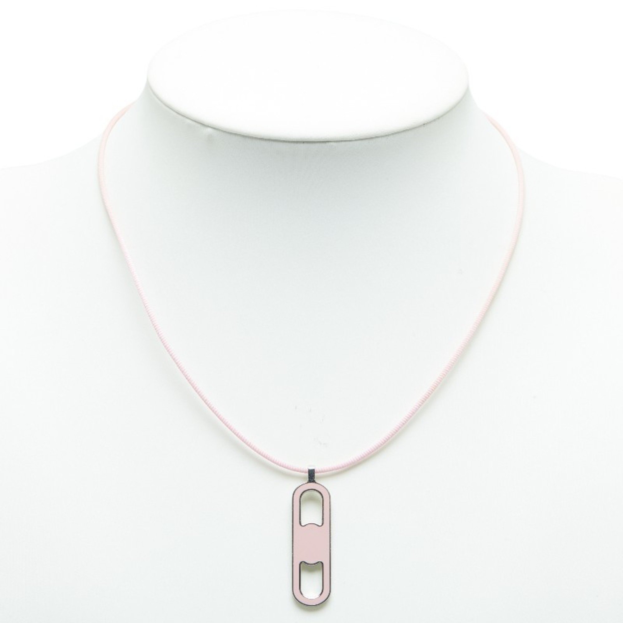 Hermes necklace silver pink metal women's HERMES