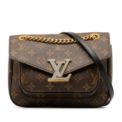 Louis Vuitton Monogram Passy Chain Shoulder Bag M45592 Brown PVC Leather Women's LOUIS VUITTON