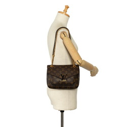 Louis Vuitton Monogram Passy Chain Shoulder Bag M45592 Brown PVC Leather Women's LOUIS VUITTON