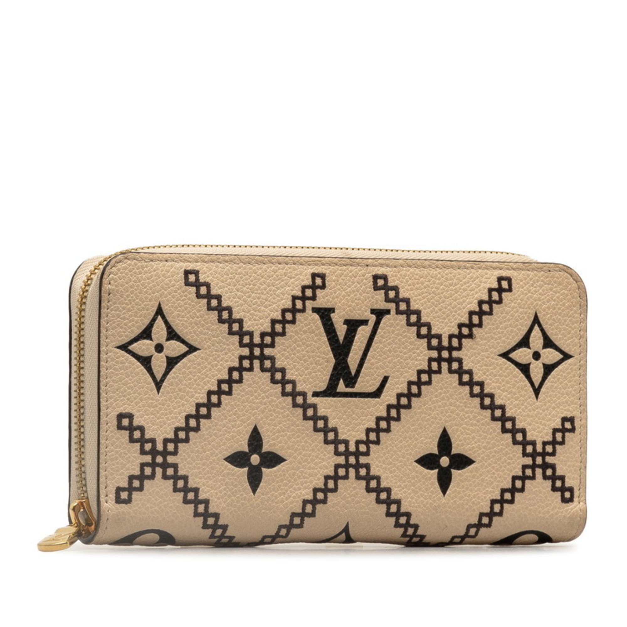 Louis Vuitton Monogram Empreinte Broderie Zippy Wallet Long M81141 Crème Beige Leather Women's LOUIS VUITTON