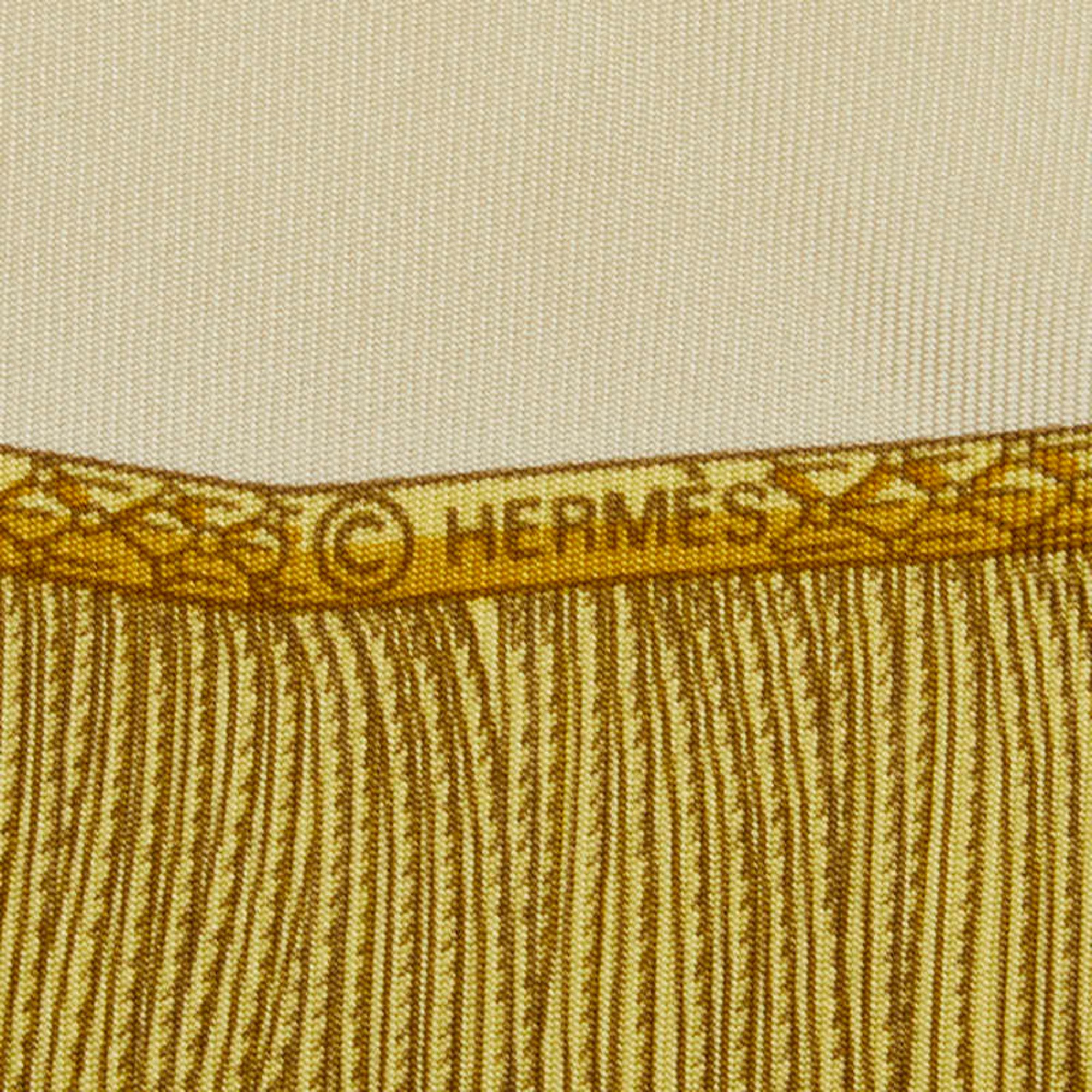 Hermes Carre 90 Poste et Cavalerie Saber Ornament Bag Scarf Muffler Ivory Multicolor Silk Women's HERMES