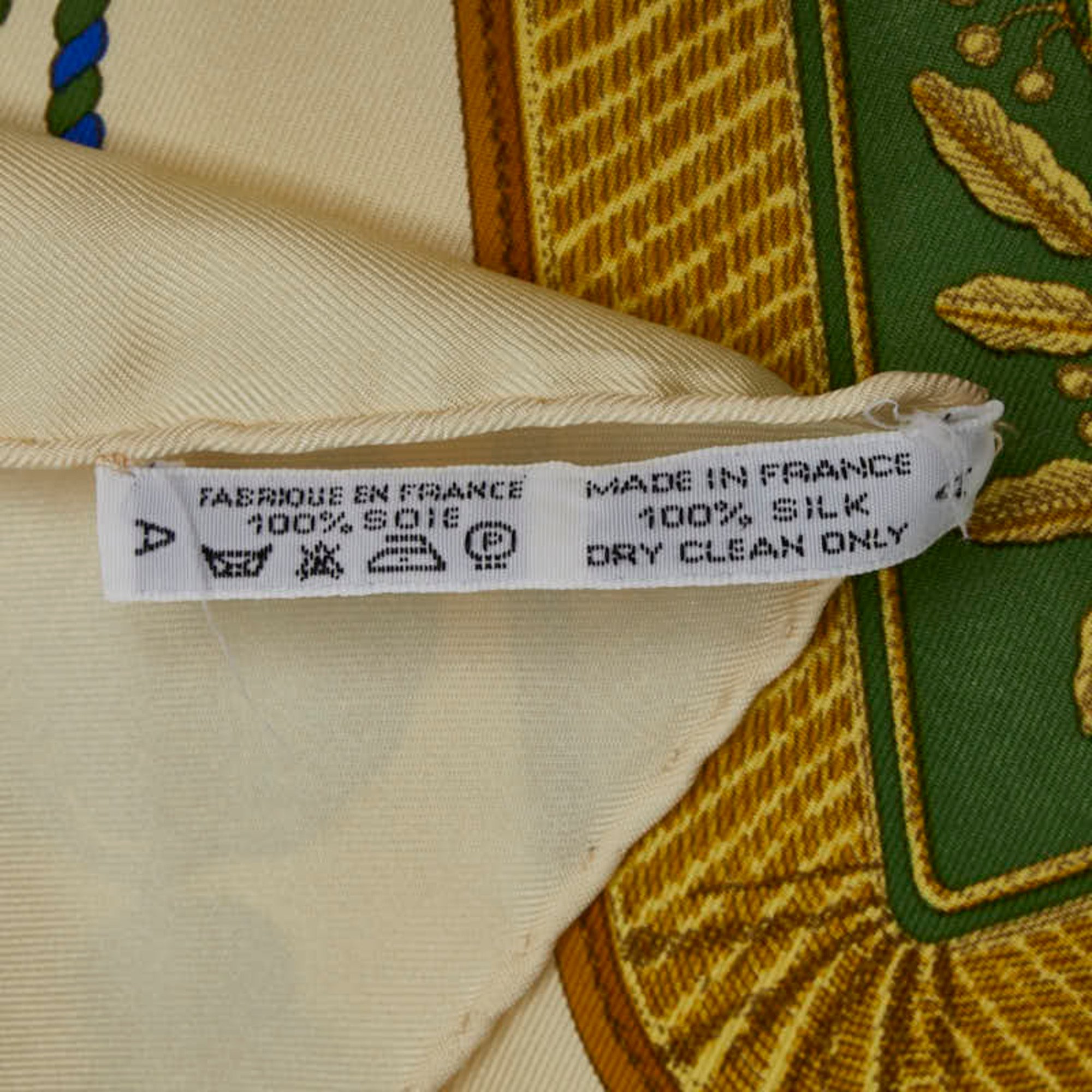 Hermes Carre 90 Poste et Cavalerie Saber Ornament Bag Scarf Muffler Ivory Multicolor Silk Women's HERMES