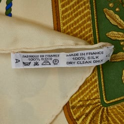 Hermes Carre 90 Poste et Cavalerie Saber Ornament Bag Scarf Muffler Ivory Multicolor Silk Women's HERMES