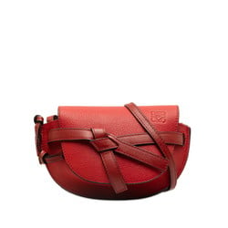 LOEWE GATE Shoulder Bag 321.12.U62 Red Leather Women's