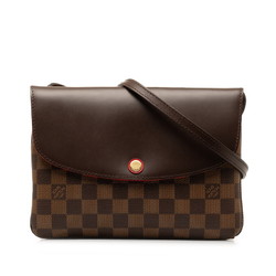 Louis Vuitton Damier Twice Shoulder Bag N48259 Brown PVC Leather Women's LOUIS VUITTON
