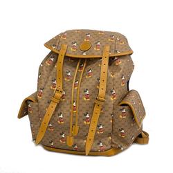 Gucci Backpack GG Supreme 603898 Leather Brown Beige Men's Women's