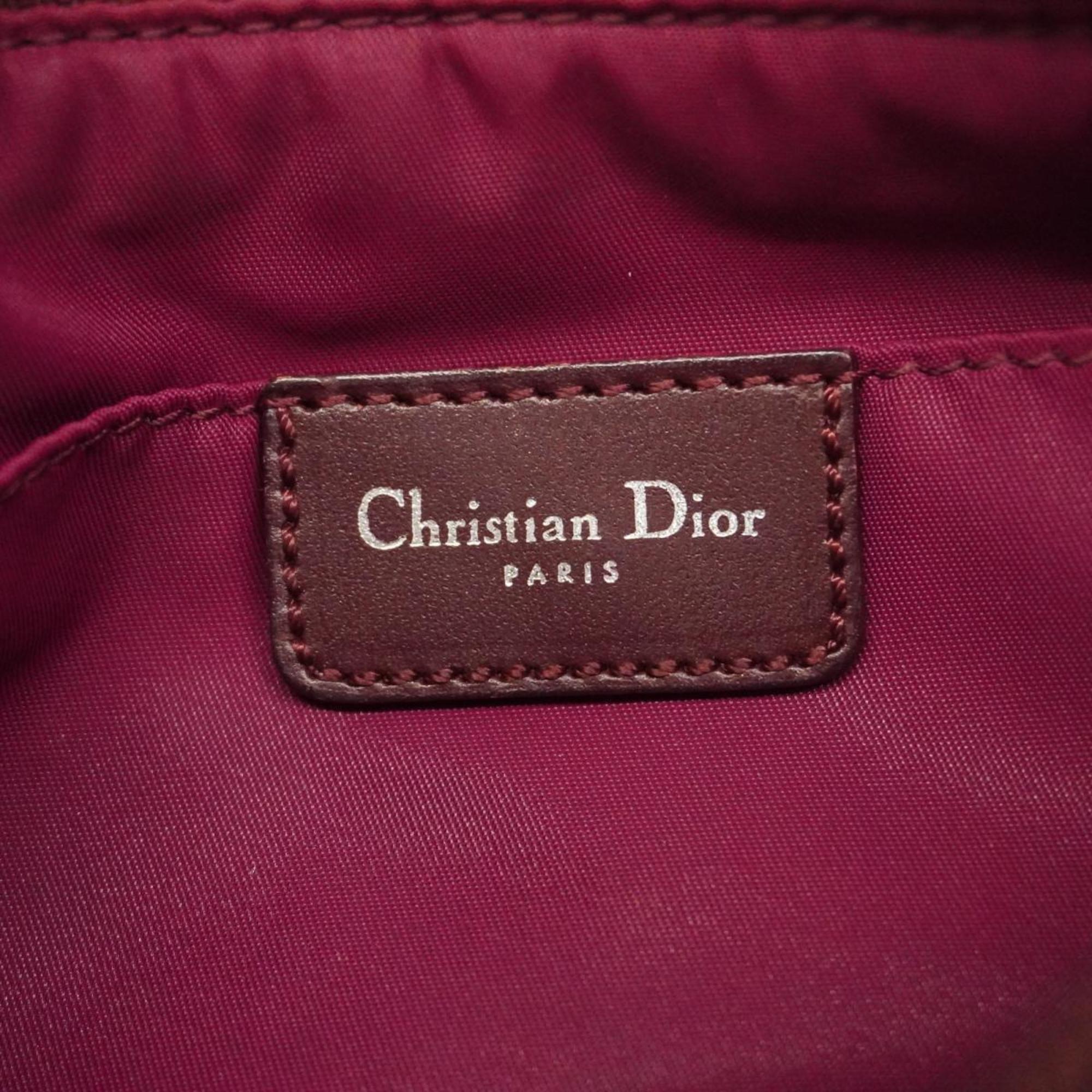 Christian Dior Pouch Trotter Canvas Bordeaux Women's