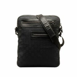 Gucci GG Canvas Shoulder Bag 92551 Black Leather Women's GUCCI