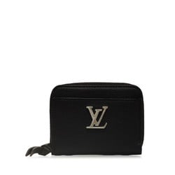 Louis Vuitton Lockme Zippy Coin Purse Case M80099 Black Leather Women's LOUIS VUITTON