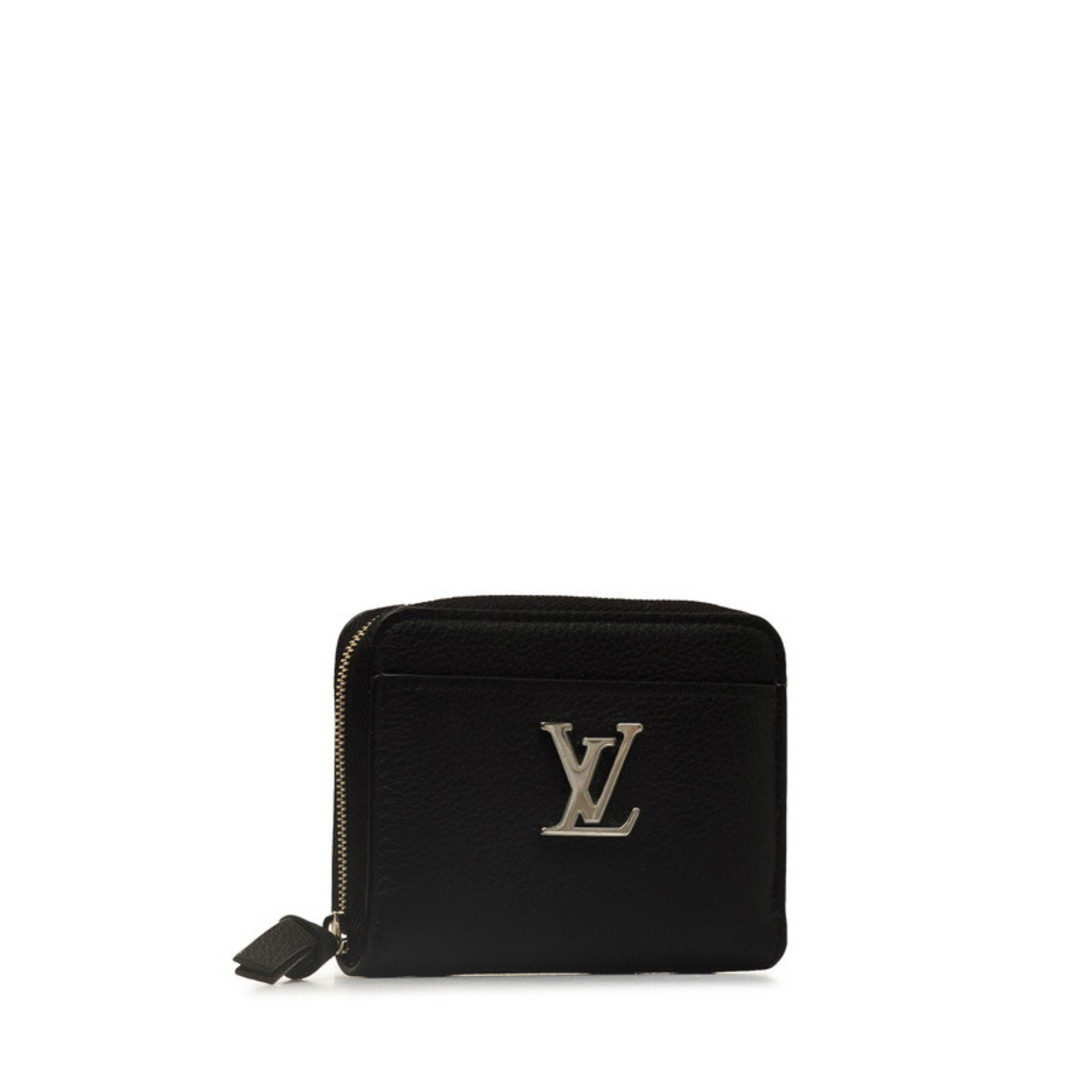 Louis Vuitton Lockme Zippy Coin Purse Case M80099 Black Leather Women's LOUIS VUITTON