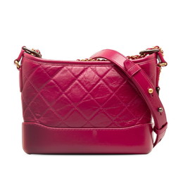 CHANEL Gabrielle de Chanel Small Hobo Chain Shoulder Bag Pink Leather Women's